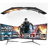 Kado Dual Gaming Monitor Setup - 2-Pack 30" Curved 1800R 21:9 Ultrawide 2560x1080 200Hz 1ms Computer Monitor, Stacked Gaming Setup AMD FreeSync Premium, VESA Mount HDMI DisplayPort Built-in Speakers