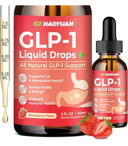 GLP Drops – 100% Natural Herbal Supplement with Maca, Grape Seed, Green Tea & More – Made in USA, Non-GMO, Easy-to-Take Liquid Formula – 180 Servings, 6 Bottles, 6 Month Supply