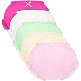 Billion Xin 5-Pack Infant Baby Girls Ruffle Diaper Cover Elastic Bloomer Toddler Girl's Cotton Shorts Toddler Underwear