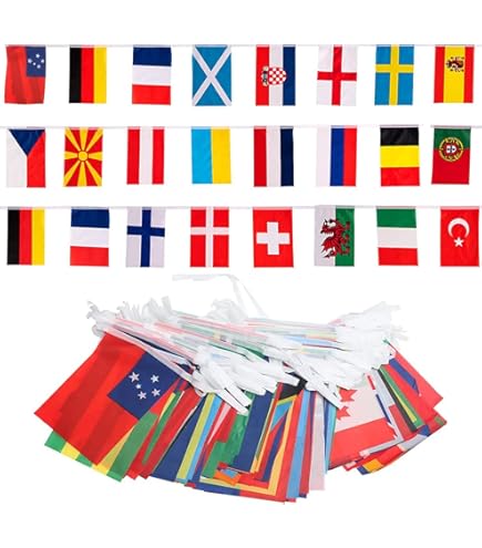 Banderas De Cuerda De 32 Países | Bandera Internacional De Banderas Del Mundo - Banderines De 5,51 X 8,26 Pulgadas Para Bares, Clubes Deportivos, Festivales Escolares, Celebraciones
