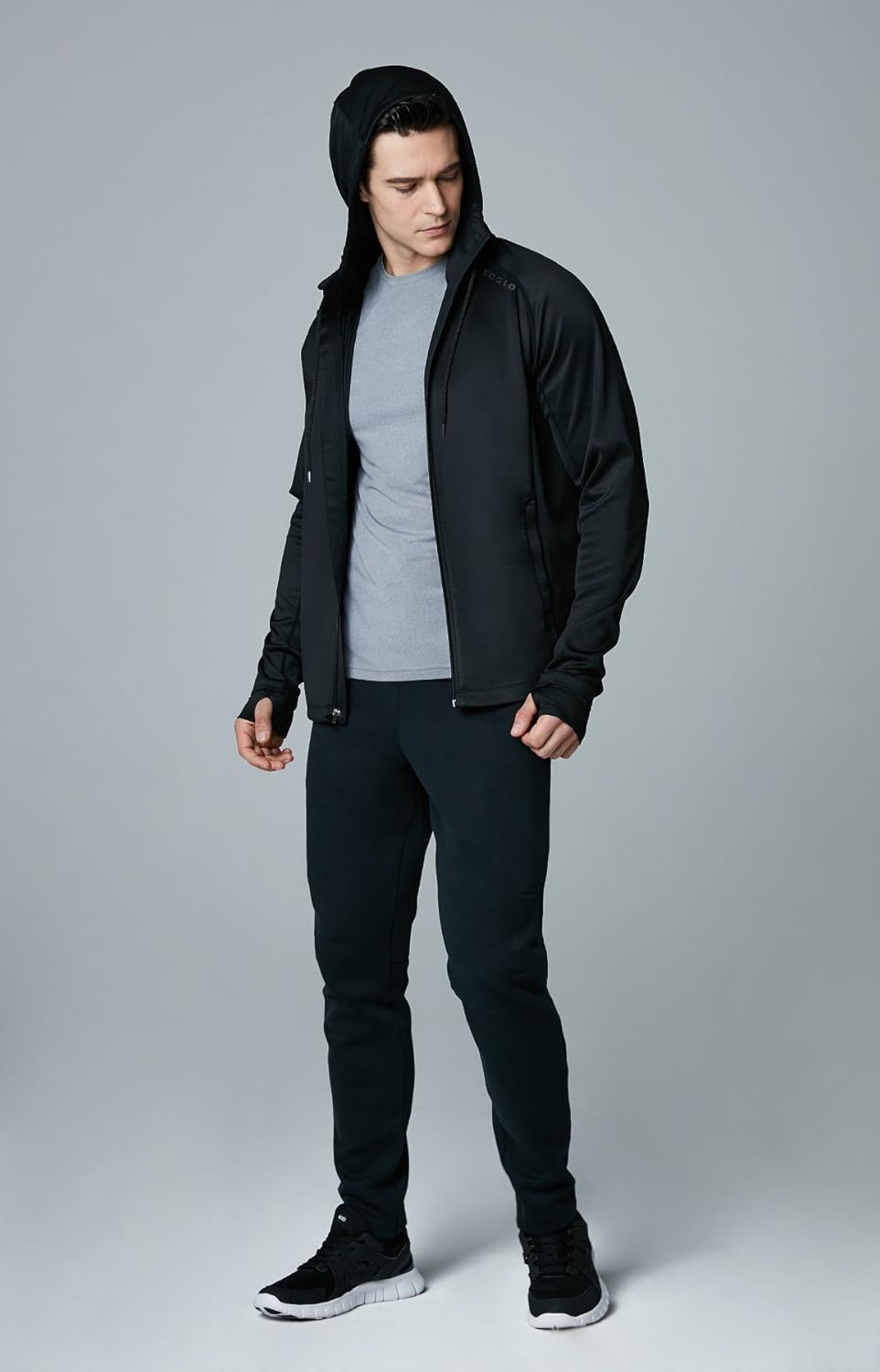 TSLA Men's Performance Active Training Full-Zip Hoodie Jacket : Clothing