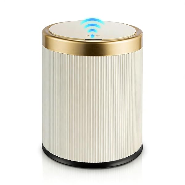 PUKOMC BATHROOM TRASH CAN WITH LID，3.5 GALLON MOTION...