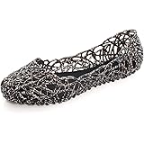 Stunner Women's Beach Jelly Shoes Slip On Crystal Summer Soft Hollow Ballet Flats