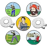 Magnetic Golf Ball Marker Clips, Funny Golf Ball Markers with Magnetic Clip, Enamel Golf Ball Markers Hat Clip Magnet for Men Women Golfer Gifts