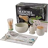 Wavelione Matcha Tea Set - Complete Starter Kit (Whisk, Scoop, Holder, Bowl) - Traditional Japanese Bamboo Chasen for Smooth, Clump-Free Tea