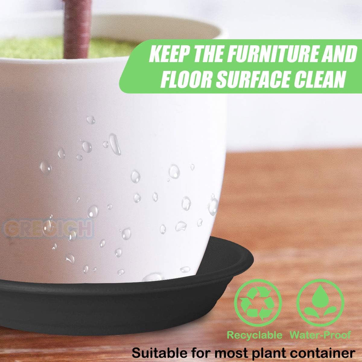 GREGICH 6 Pack Plastic Plant Saucer Drip Trays, 4 6 8 10 12 Inch Plant Saucers for Indoors Outdoor Plant, Thick Heavy Durable Sturdy Flower Pot Saucers Plant Trays for Pots Planter : Garden & Outdoor
