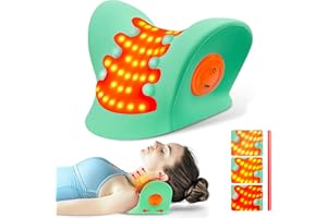 CARINIFY CARINIFY Neck and Shoulder Relaxer, Cervical Traction Device for TMJ Pain Relief and Cervical Spine Alignment, Chiropractic Pillow Neck Stretcher (Green)