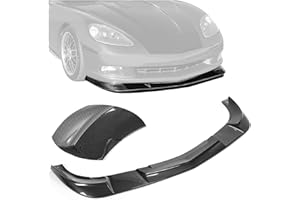 KUAFU 3Pcs Front Bumper Lip Splitter Compatible with 2005-2013 Corvette C6 Base Models 2Dr ZR1 Extended Style Under Chin Spoiler (Carbon Fiber Style)