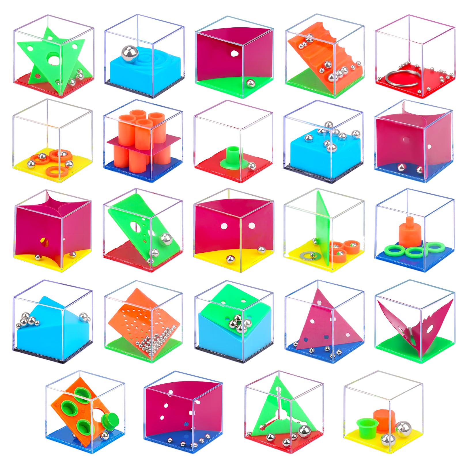 24PCS Mini Brain Teaser Puzzles Cubes Party Favors Bulk for Kids 4-8 8-12 Goodie Treat Bag Easter Basket Stuffers Classroom Treasure Chest Carnival Prizes Box Toys Pinata Filler Birthday Return Gifts