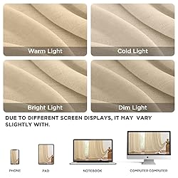 Joydeco Linen Curtains 108 Inch Length 2 Panels