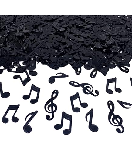 120 Schwarz-goldene Musiknoten-Konfetti – Für Musikparty, Geburtstag, Hochzeit, Tischdekoration