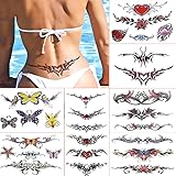 8 Sheets Belly Tattoos Stickers Temporary Fun Waist
