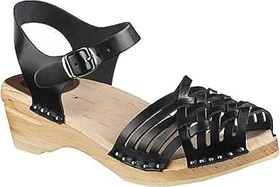 black clog sandals