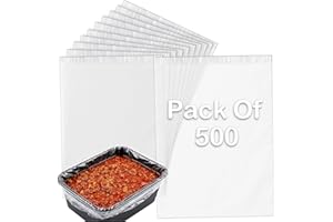 Dunzoom Pack of 500 18" x 14" Steam Pan Liner Disposable for Use in 1/3 and 1/4 Size Pans Polyethylene Steam Pot Liner Durable Clear Cooking Bag for Microwave Slow Cooker Caterer Restaurant