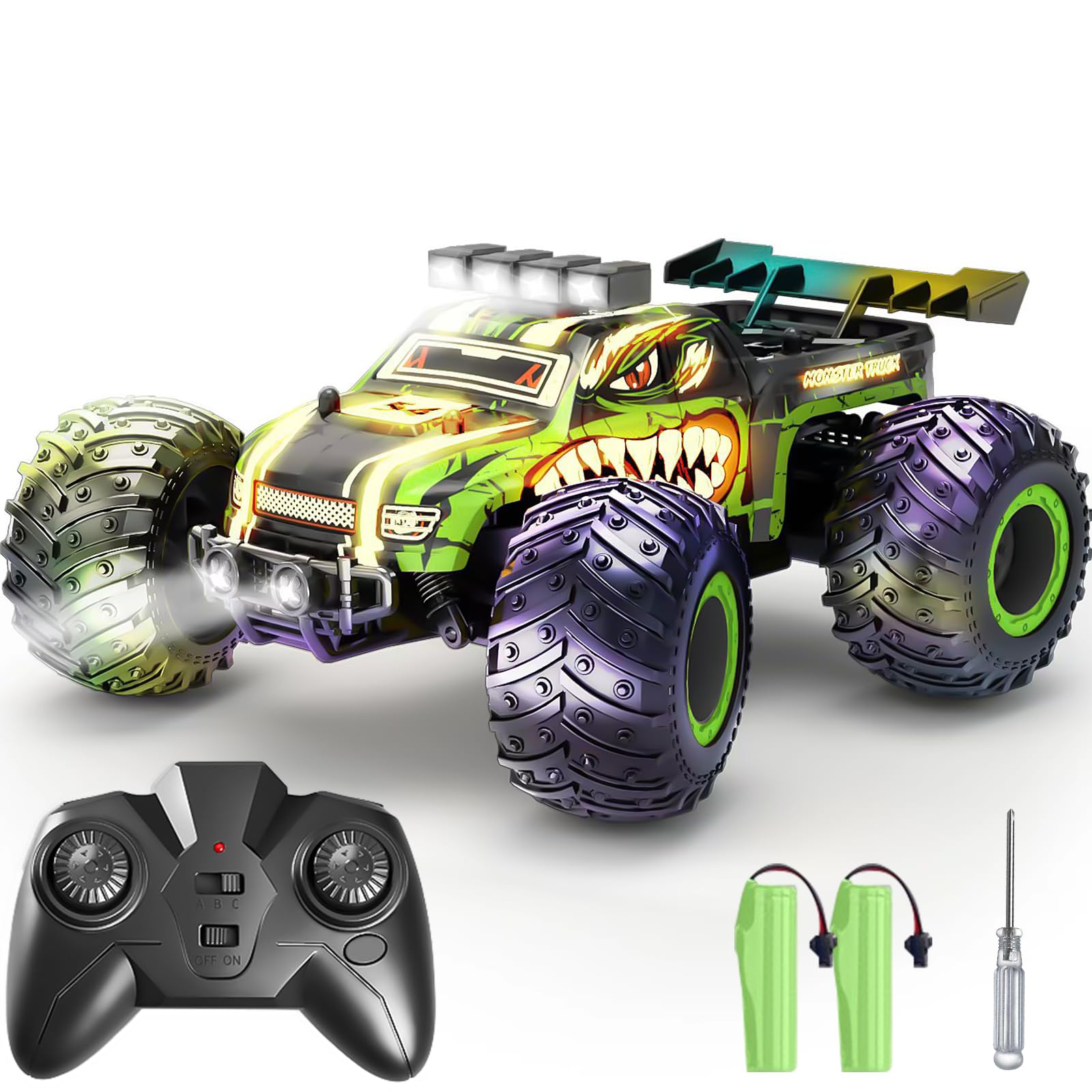 Photo 1 of **REMOTE CONTROL IS INCORRECT** ICIFU Remote Control Car,RC Cars Toy,High Speed 20 KM/H RC Truck Off-Road with 2 Headlights and 2 Rechargeable Battery,Dinosaur Toys Gift for Adult Boys 8-12