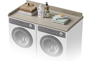 COOLBEBE Washer and Dryer Countertop, Wood Laundry Countertop Cover with Non-Slip Pad, 54" W x 27.5" D Washer and Dryer Covers for The Top for Laundry Room Organization,Oak