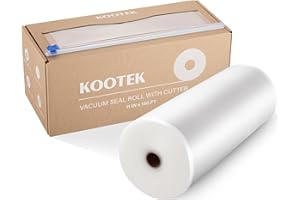 Kootek 11" x 150' Vacuum Sealer Bags Roll for Food with Cutter Dispenser, Commercial Grade Vacuum Seal Bags, BPA Free, Customized Size Food Bags for Storage, Meal Prep and Sous Vide