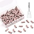 BQAN 100Pcs 240 Grit small Nail Drill Sanding Bands with Upgrade 3.1mm Mandrel for Acrylic Nails Gel Manicure