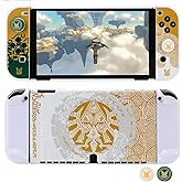 Tscope Protective Case for Nintendo Switch OLED, for Tears of The Kingdom Hard Shell Dockable Anti-Scratch Shockproof Slim Cover for OLED Consolo Joy-Cons (OLED White)