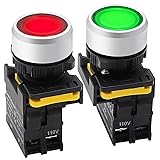 mxuteuk 2Pcs Red Green LED Light Voltage 110V-220V
