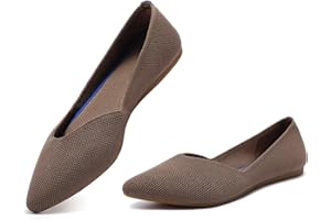 Frank Mully Womens Flat Shoes Classic Pointed Toe Flats Knit Dress Shoes Soft Flats for Woman Comfortable Dressy