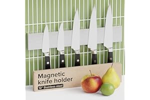 12 Inch Magnetic Knife Strip with Adhesive – Magnetic Knife Holder for Wall no Screws – Magnetic Knife Block Use as Kitchen U