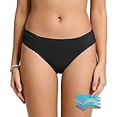 Beautikini Period Swimwear Menstrual Leakproof Low Waist Ruched Bikini Bottom Bathing Suit Shorts for Teen Girls