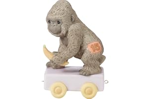 Precious Moments Birthday Train Gorilla, Age 15, It's Your Birthday Go Bananas, Birthday Gift for 15 Year Old Boys and Girls, Bisque Porcelain Figurine, 142035