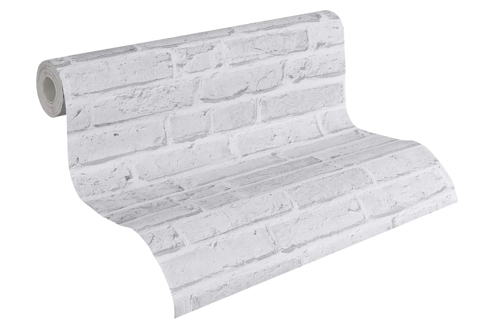 Brick Wallpaper Elements A.S. Création Non-Woven Wallpaper 10.05 m x 0.53 m Grey Made in Germany 942832 94283-2