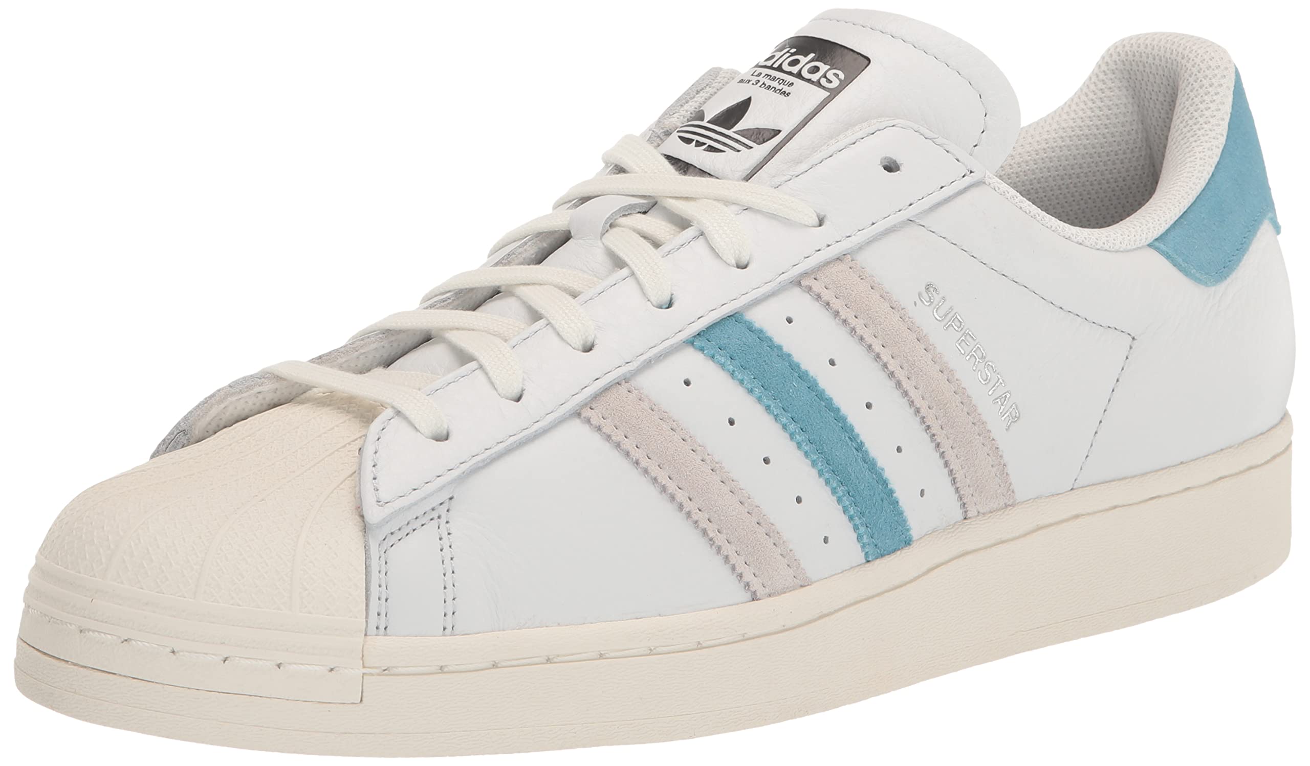 adidas Originals Mens Superstar Cream White/Preloved Blue/Grey One 5 Image