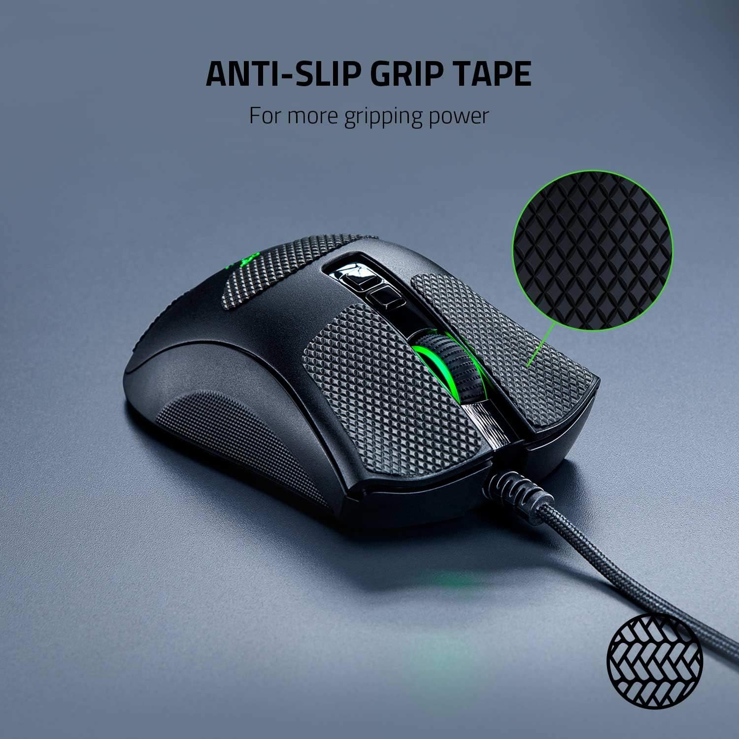 Razer Mouse Grip Tape für DeathAdder V2, DeathAdder Elite, DeathAdder Essential (Rutschfest, Selbstklebend, Vorgeschnitten) - Image 4