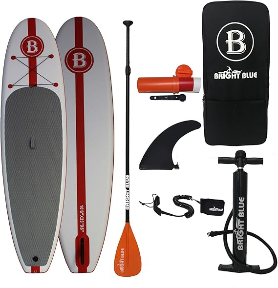 bright blue paddle board