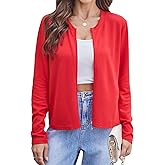 Yekaty Womens Zip Up Cropped Cardigan Sweater Long Sleeve Lightweight Casual Open Front Knitted Jacket