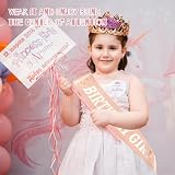 IRYNA Birthday Sash Rose Gold Satin Birthday Girl Badge Party Decorations view 4