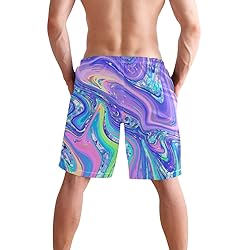 Men's Summer Cool Swim Trunks Quick Dry Abstract
