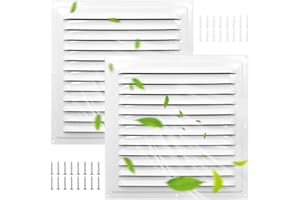 TIHCXNY White Gloss (2 Pack 12" x 12"inch) Wall Vents Attic Vents Metal Shed Vents with Screens Square Vents Exterior Door Loft Garage Ceiling Enhanced Louver Ventilation Grille