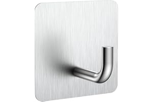 KRUI 2 Pcs Adhesive Wall Hooks for Emergency Fire Blankets, Heavy Duty Stainless Steel Wall Hanging Hooks Waterproof and Fireproof for Home Kitchen Bathroom Office