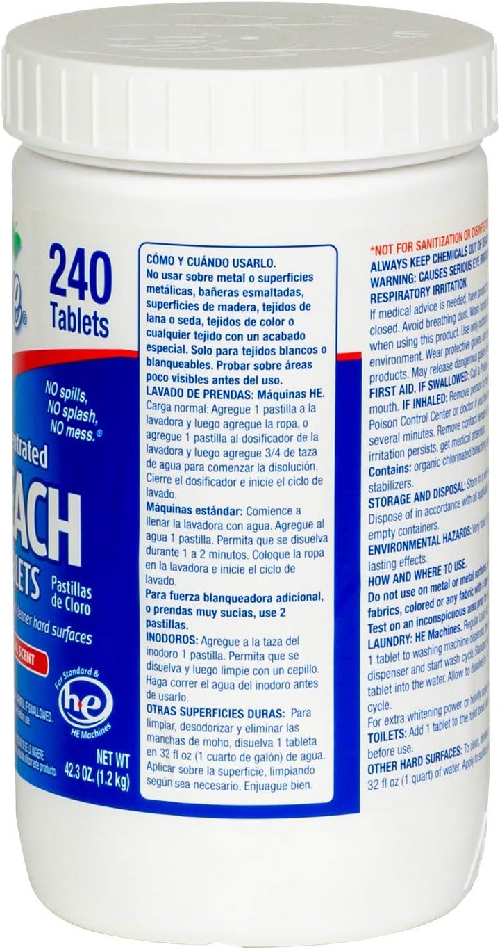 Evolve Concentrated Bleach Tablet 240 Tablets 1 Pack Original Scent: Health & Personal Care