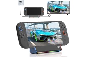 iPLYGAM Switch 2 Dock for Nintendo Switch 2, Portable TV Docking Station Replacement 4K High Definition HDMI/Type C/USB Port Charging Dock Base with RGB LED Light