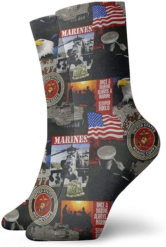 United States Of America Marines Military Unisex Soft Crew Sock All