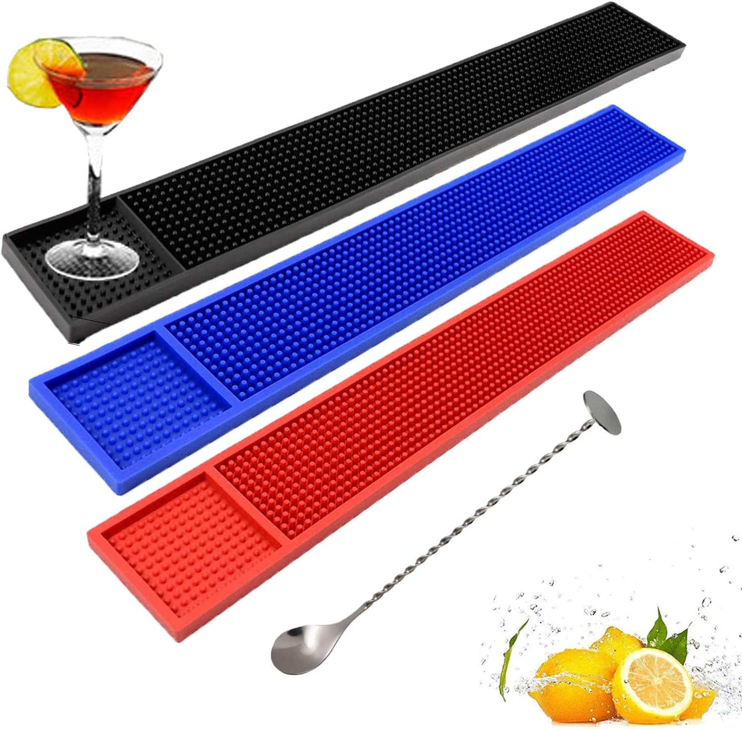 Rubber Bar Mat for Table, Water Proof Pvc Mat Kitchen Glass