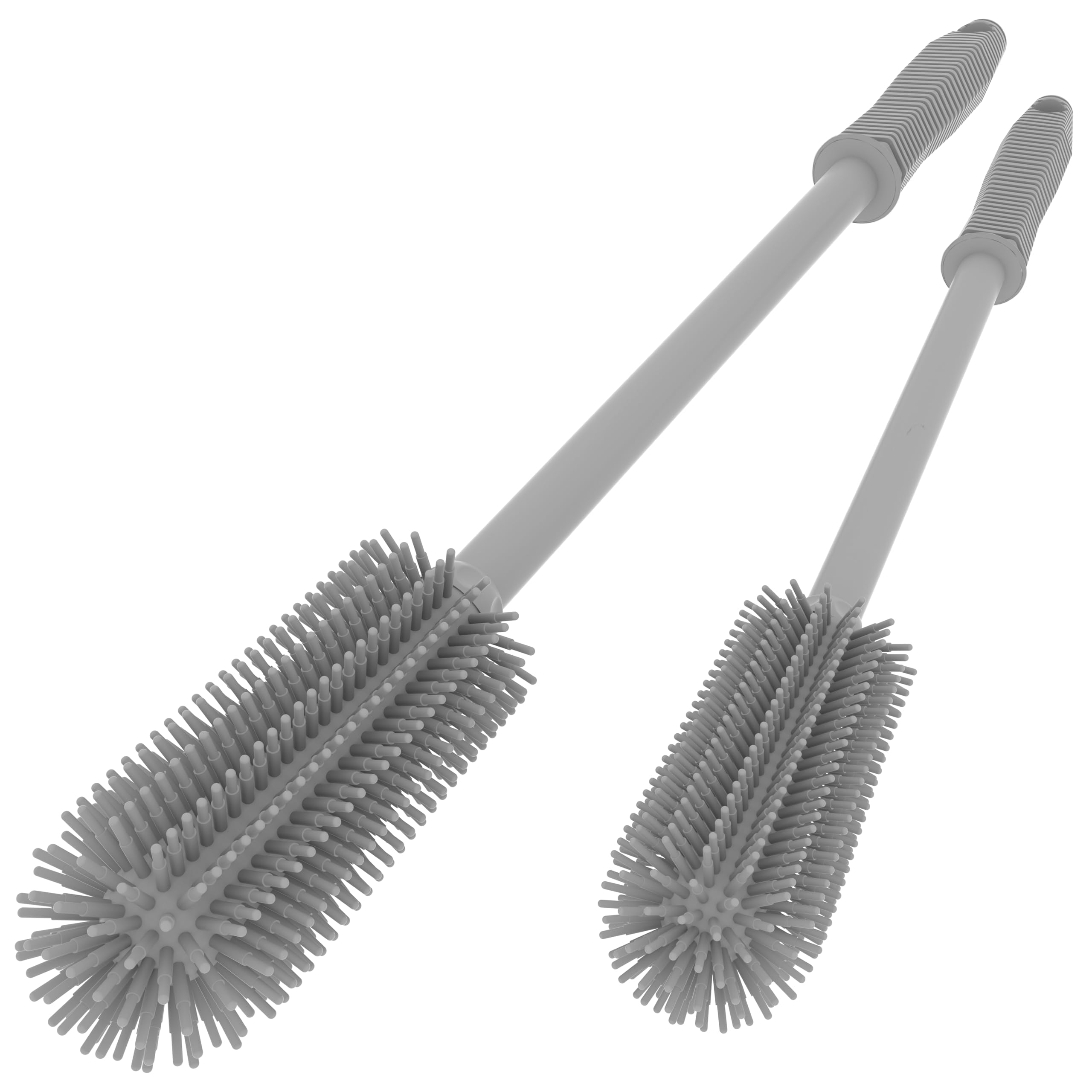 Silicone Bottle Cleaning Brush | 2 Pack| Water Bottle Brush Cleaner Brush for Hydro Flask,Glassware,Vacuum Sports Bottle&Vases,Water Bottle Cleaner Brush for Narrow Neck Containers (Grey)