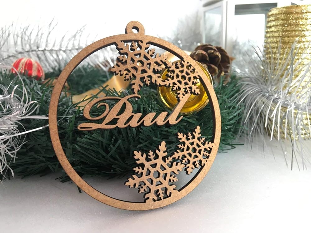 Personalized Wooden Name Bauble Merry