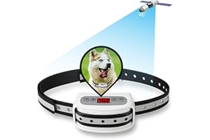 Blingbling Petsfun Electric GPS Wireless Dog Fence System, Pet Containment System with Waterproof and Rechargeable Training Collar Receiver for Dogs Pets Container Boundary (White)