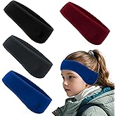 Gvhntk 4 Pcs Kids Ear Warmer Fleece Headband Winter Ear Warmer Headband Fleece Running Ear Muffs for Child Outside Running Sporting (Black,blue,red,grey)