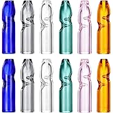 12PCS Glass Tips for Filter Flat Mouthpiece,Multi-Color,&Oslash;9mm Diameter | 1.5mm thick glass,&Oslash;6mm inner diameter,35mm length,Easy Clean,Reusable