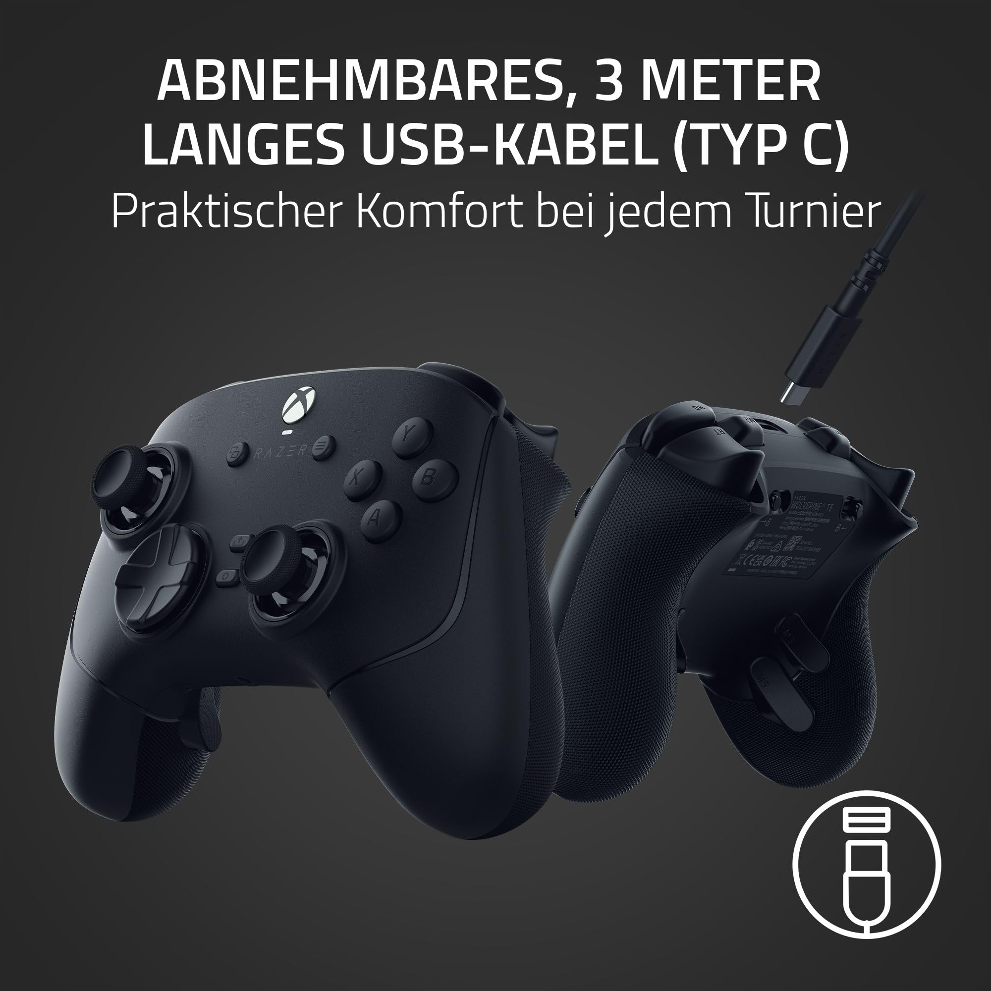 Razer Wolverine V3 Tournament Edition - Kabelgebundener Esports Controller für Xbox X|S & PC (Mecha Tactile Action Buttons, Pro HyperTriggers, 8-Wege D-Pad, 3m USB-C Kabel) Schwarz 8