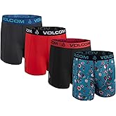 Volcom Mens Boxer Briefs 4 Pack Poly Spandex Performance Boxer Briefs Underwear