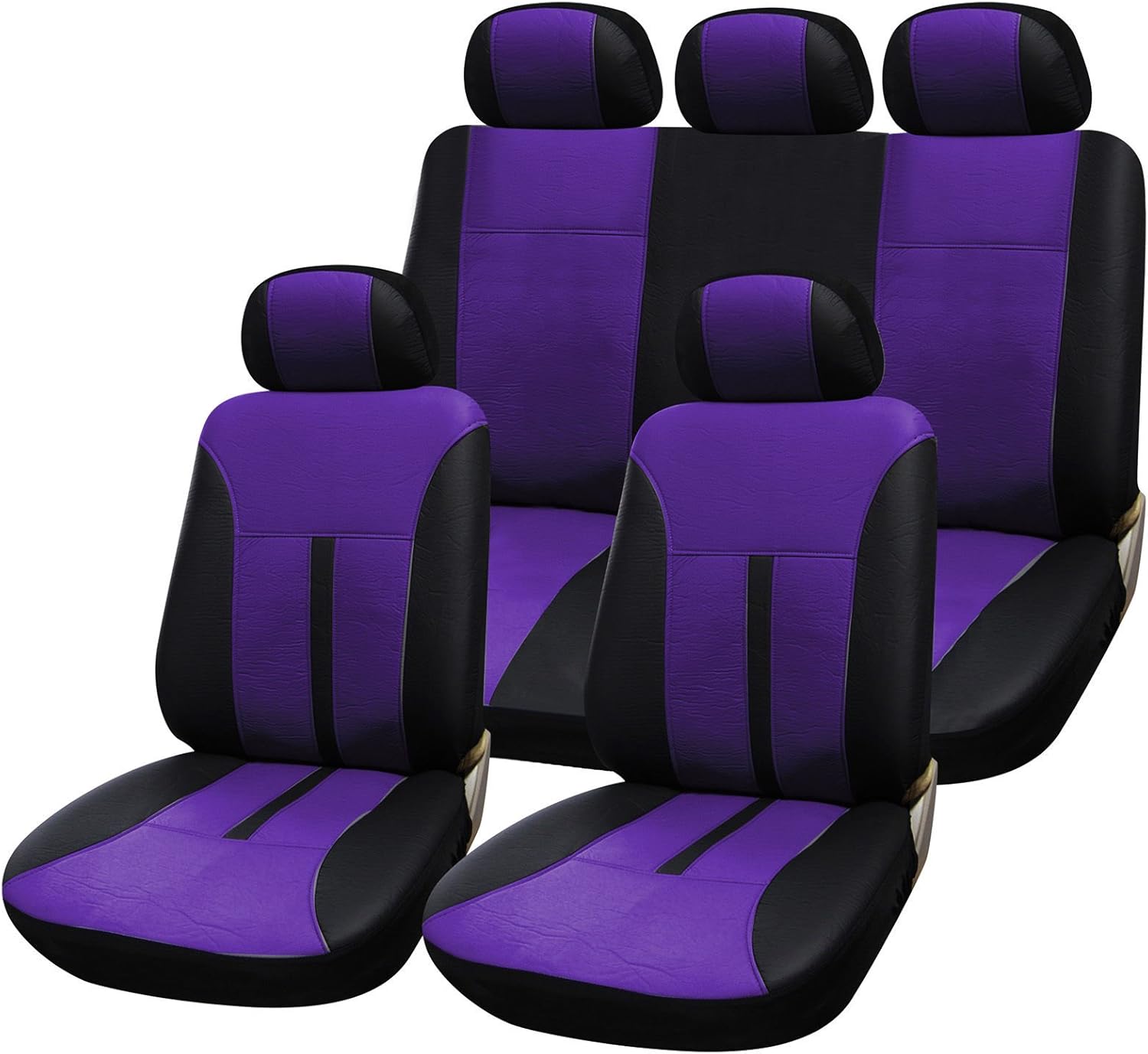 EUGAD Car Seat Covers Full Set Car Seat Protectors 5 pcs, Faux Leather