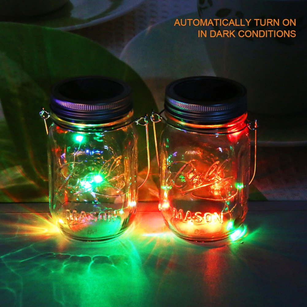 Mason Jar Licht Solar LED Glas Hängeleuchte Outdoor String Laterne Dekoration für Zuhause Party Garten Hochzeit
